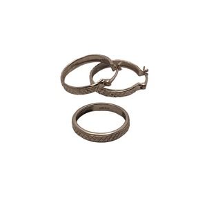 Sterling silver ring and earring set